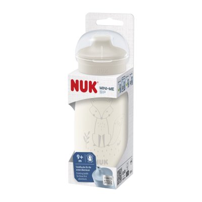 Butelka NUK Mini-Me Sip ze stali nierdzewnej - beżowa 300ml, 9m+