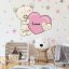 Sticker voor een meisjeskamer - Teddybeer met een naam en een hart