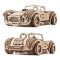 Ugears Puzle de madera mecánico 3D Coche de carreras a la deriva Cobra