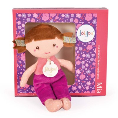Doudou Jolijou Lalka Mia 16 cm fuchsia