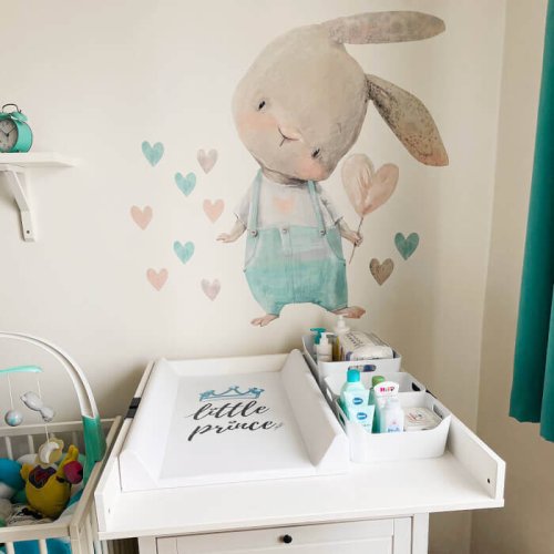 Detské samolepky na stenu - Zajačik so srdiečkom N.2.