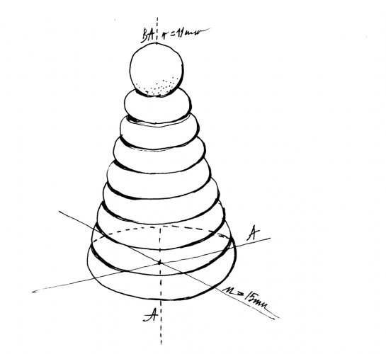 Wooden Story Stacking Toy Cone - Natural