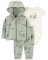 CARTER'S 3-teiliges Set Sweatshirt, Jogginghose, Body, Short. Grüne Flugzeughülle Junge MFL NB/Größe 56