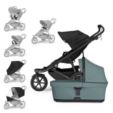 THULE lastenrattaat Urban Glide 3 musta/keskisininen setti XXL