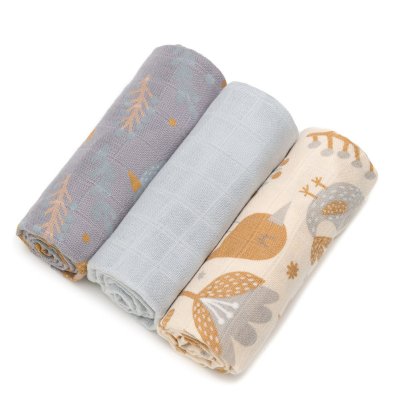 T-TOMI BIO Pelene bambus 70x70 cm, 3 kom, Bierdie