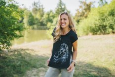 Camiseta de lactancia Monkey Mum® negra - mamá amorosa