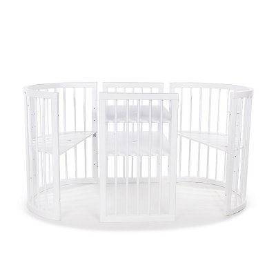 MIMIKO Round 9in1 Mitwachsendes Kinderbett rund weiß