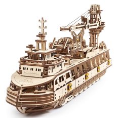 Ugears Puzzle 3D en bois, maquette mécanique - Bateau de recherche