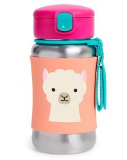 SKIP HOP Zoo Water bottle with straw stainless steel Lama 12m+