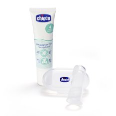 CHICCO Set gel dental calmante y cepillo de dedo con estuche 4m+