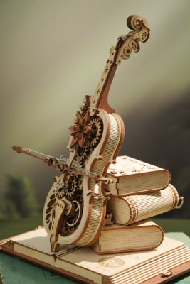 Drewniana układanka muzyczna RoboTime Magic Cello (napęd mechaniczny)