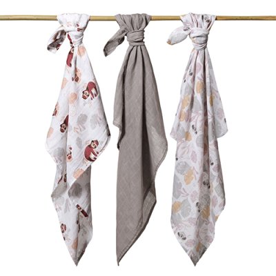 BABYONO Super Soft muslinske pelene 3 kom - Sive, 70x70 cm
