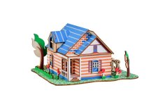 Woodcraft Houten 3D Puzzel Villa in Fontainebleau