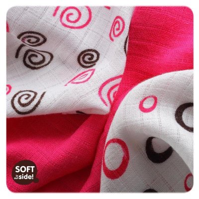 KIKKO Bambusservietten Spirals&Bubbles 30x30 cm, magenta 9 Stk