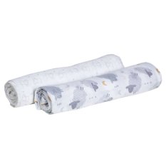 CHICCO Katoenen deken en inbakerdoek 2 in 1 Schaap en teddybeer grijs 2 stuks, 110x110 cm