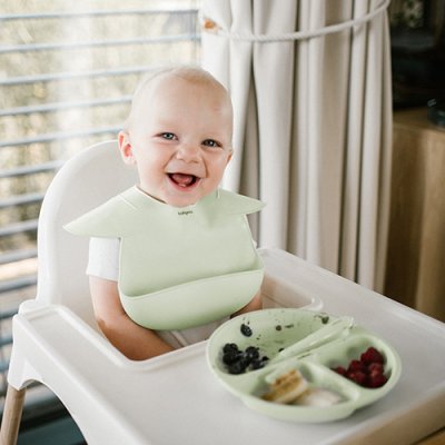 BABYONO Silikon-Lätzchen - Salbei