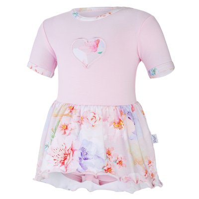 Body Kleid dünnes KR Set Outlast® - rosa Baby/hellrosa Blumen