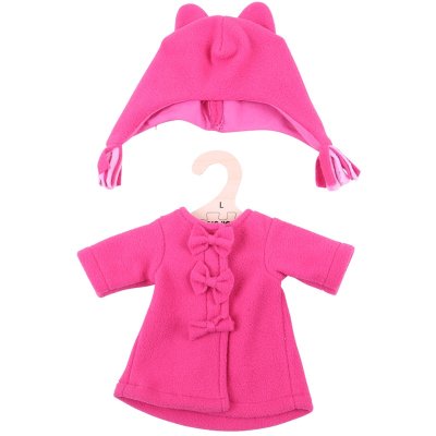 Bigjigs Toys Różowy płaszczyk z czapeczką dla lalki 38 cm