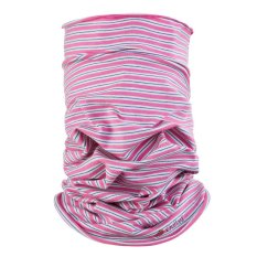 Set nákrčník multifunkčný tenký Outlast® - pruh ružovozelený/čierna