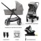 KINDERKRAFT Carrinho de Bebé Combinado 4 em 1 Newly Classic Grey + Mink PRO