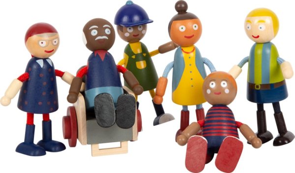 small foot Holzfiguren Familie mit Rollstuhl