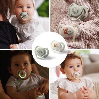 BABYONO Symmetrische Silikonschnuller 6-18m, 2 Stk.