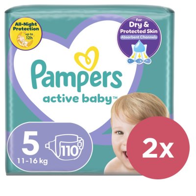 2x PAMPERS Active Baby 5 (11-16 kg) 110 Stück MEGA PACK - Wegwerfwindeln