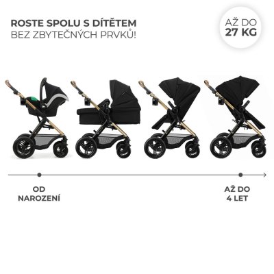 KINDERKRAFT Kombikinderwagen 3-in-1 Moov 2 XL Air Black