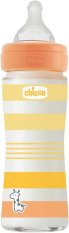 CHICCO Biberon bébé verre Bien-être silicone 240 ml uni