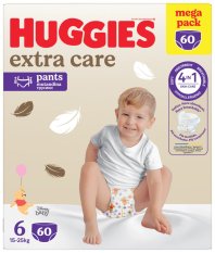 HUGGIES® Majtki pieluszkowe jednorazowe Extra Care Pants rozmiar 6 (15-25 kg), 60 szt. BOX