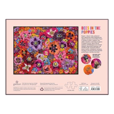 Puzzle Galison Abeilles parmi les Fleurs de Coquelicot 1000 pièces