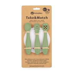 PETITE&MARS Set 3 ks silikonových tréninkových lžiček Take&Match Sweet Pea 6m+