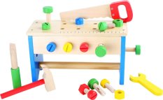 small foot Werkbank aus Holz und Werkzeugkasten 2in1