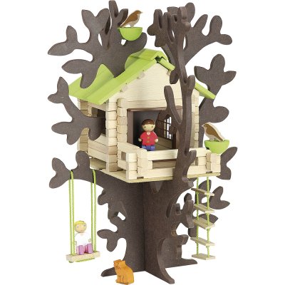 Jeujura Jeu de construction en bois 90 pièces Cabane dans les arbres