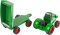 small foot Houten tractor met aanhanger groen