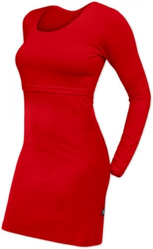 Breastfeeding dress Elena, long sleeves - red
