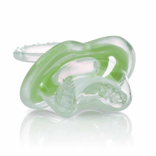 NUBY Silicone teether in the shape of a pacifier - green 0 m+