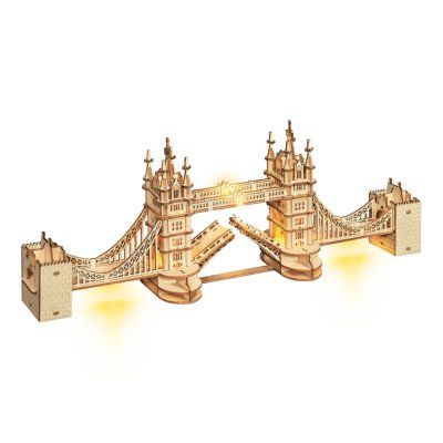 RoboTime 3D houten mechanische modelbouwpakket Tower Bridge met verlichting