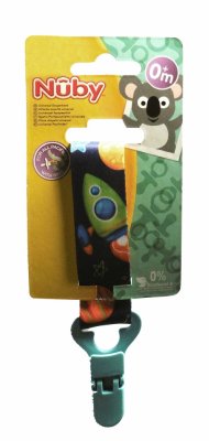 NUBY Pinza para chupete, verde, 0 m+