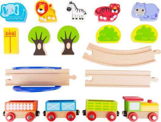 small foot Wooden Train Set My Zoo