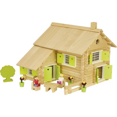 Jeujura Jeu de construction en bois 240 pièces Grande maison