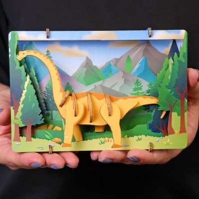 EscapeWelt Puzzle 3D de madera - Brontosaurio