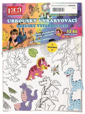 Pexi Serwetki do kolorowania - Dinozaury