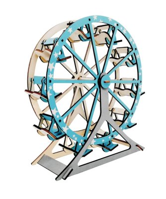 Woodcraft 3D Holzpuzzle Riesenrad Türkis