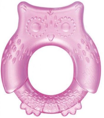 CANPOL BABIES Anneau de dentition rafraîchissant hibou - rose