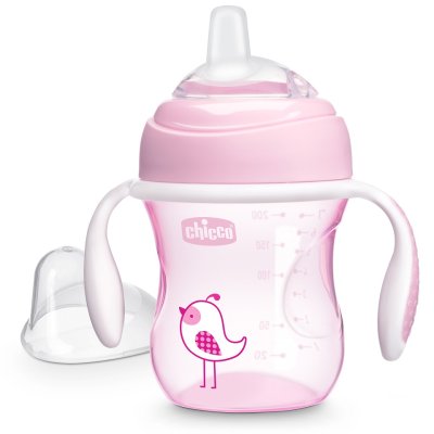 CHICCO Lehrbecher Transition mit Henkel 200 ml rosa 4m+