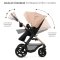 KINDERKRAFT Carrinho de Bebé Combinado Moov 2 3 em 1 Sand Beige - Rodas de Espuma