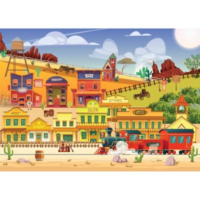 Puzzle Brain Tree Trenul Western cu 1000 de piese