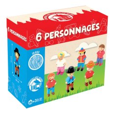 Jeujura Figurines en bois pour jeux de construction 6 pcs