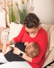 Koszulka do karmienia piersią Katherine, rękaw 3/4, czerwona